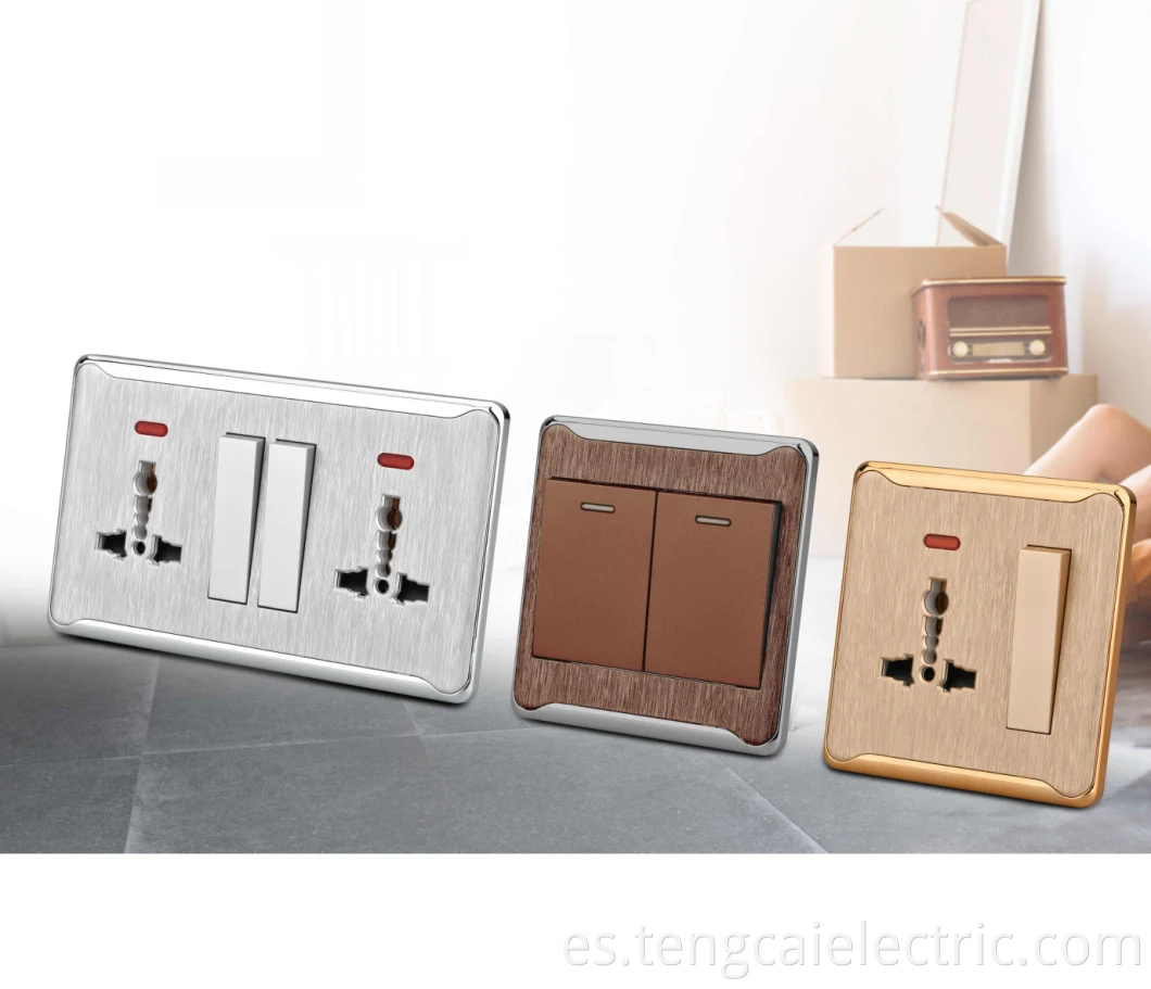 Reino Unido Plástico Electrical Light Switch Socket 2 Gang